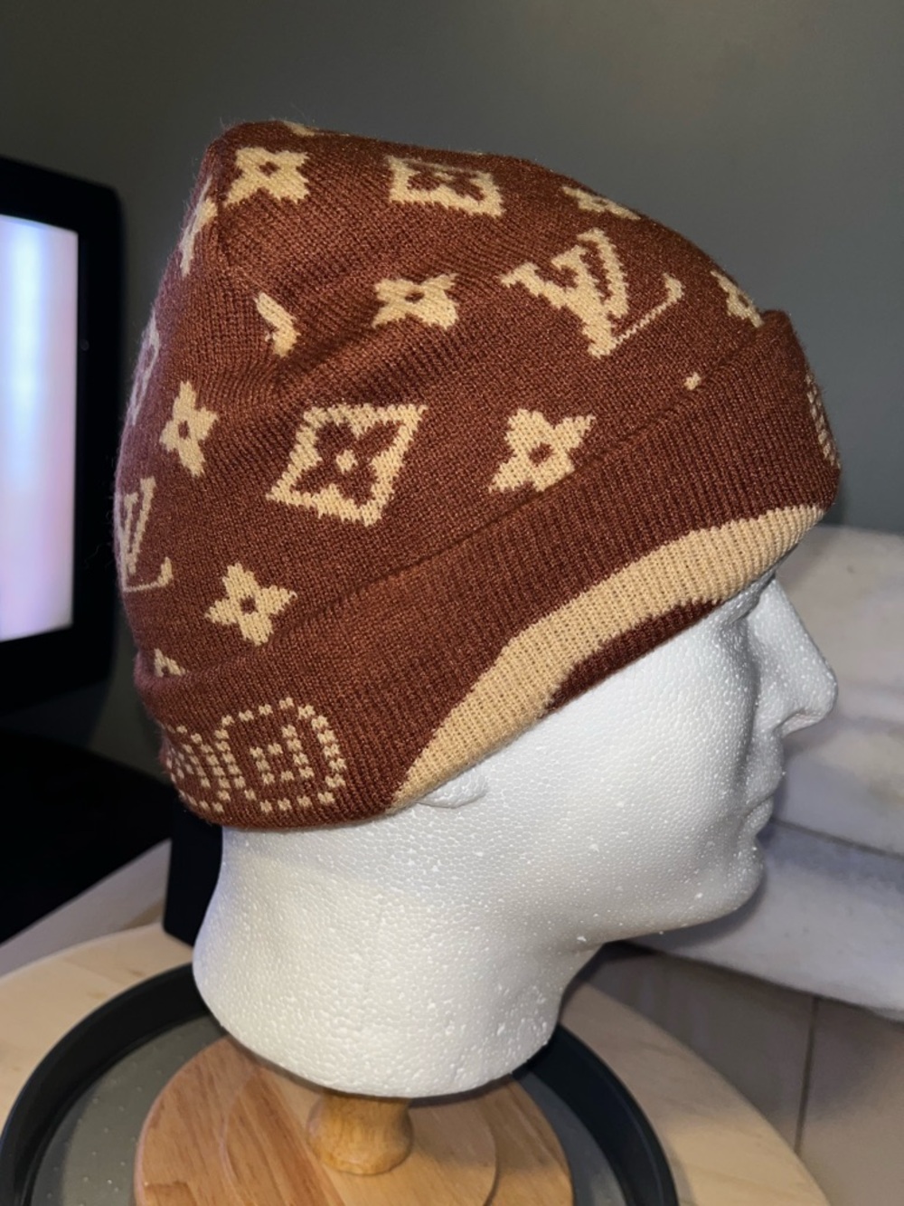 Louis Vuitton x Nigo Brown Hat LV Monogram Beanie Cap Brand New Release SS25 - Picture 5 of 9